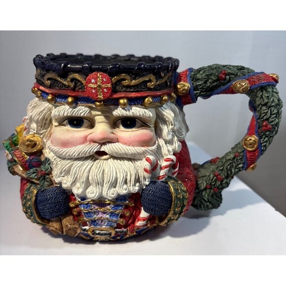Danson Decor Santa Mug Kris Kringle Nutcracker Colourful 3D Large Decorative 4" - Picture 1 of 8